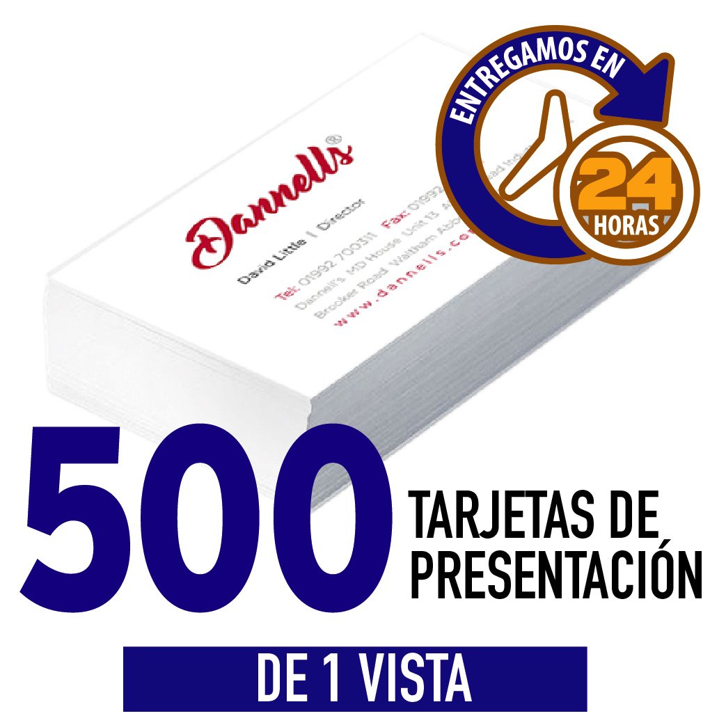PAQUETE PROMOCION DE 500 TARJETAS 1 VISTA 